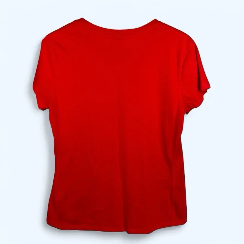 Women’s Red Nike Run Dri Fit Short Sleeve Shirt, Size Large